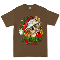 Cacao Christmas Vibes Human Skull Premium Tee - FaDigitalArtStudio