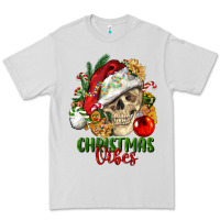 Dove Grey Christmas Vibes Human Skull Premium Tee - FaDigitalArtStudio