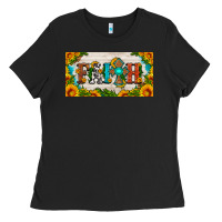 Black faith cross and sunflower license plate Ladies Tee - HRA Design Shop