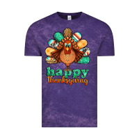 Cloud Purple happy thanksgiving turkey Vintage Tee - Jasminsmagicworld