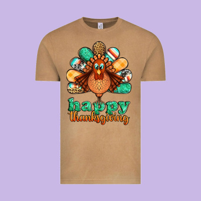Happy Thanksgiving Turkey Vintage Tee Designed By Jasminsmagicworld