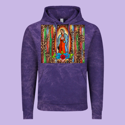 Our Lady Of Guadalupe Serape Vintage Hoodie Designed By Barkaloodesign