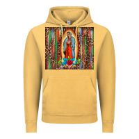 Vintage Mustard our lady of Guadalupe serape Vintage Hoodie - BarkalooDesign