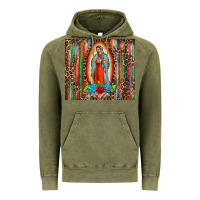 Vintage Olive our lady of Guadalupe serape Vintage Hoodie - BarkalooDesign