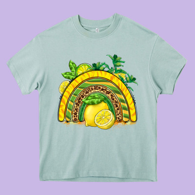 Lemon  Rainbow Heavy Core Tee Designed By Barkaloodesign