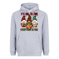 Heather Grey It's fine i'm fine everything is fine Heavyweight Hoodie - NancyCooperArtShop