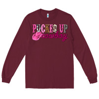 Burgundy pucker up cowboy Long Sleeve Tee - NancyCooperArtShop
