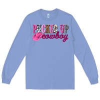 Colony Blue pucker up cowboy Long Sleeve Tee - NancyCooperArtShop