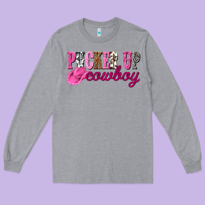 Pucker Up Cowboy Long Sleeve Tee Designed By Nancycooperartshop
