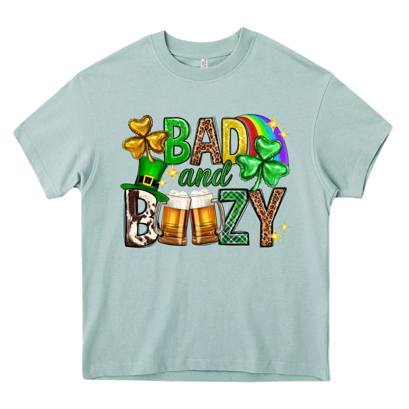 Bad And Boozy St. Patricks Day Heavy Core Tee by Neo Western | Teevron