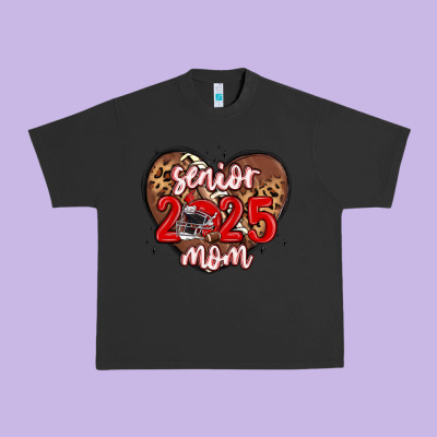 Senior 2025 Mom Football Urban Heavy Tee Designed By Maliassmallbusiness