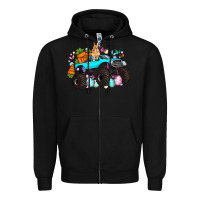 Black monster truck easter Zipper Hoodie - Artiststas