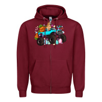 Burgundy monster truck easter Zipper Hoodie - Artiststas
