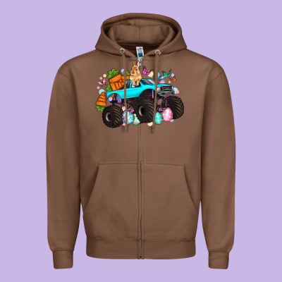 Monster Truck Easter Zipper Hoodie Designed By Artiststas