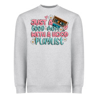 Heather Grey just a good mom with a hood playlist Heavyweight Sweatshirt - MaliasSmallBusiness