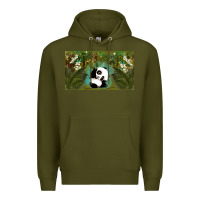 Army Green cute panda Premium Hoodie - TumblerDesignByShophia