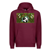 Burgundy cute panda Premium Hoodie - TumblerDesignByShophia