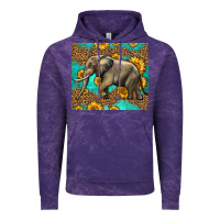 Cloud Purple western sunflowers elephant Vintage Hoodie - LillyAllenDesigns
