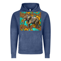 Vintage Denim western sunflowers elephant Vintage Hoodie - LillyAllenDesigns