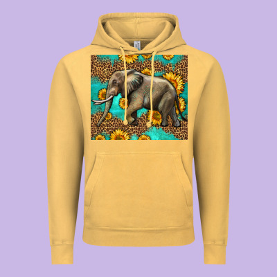 Western Sunflowers Elephant Vintage Hoodie Designed By Lillyallendesigns