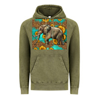 Vintage Olive western sunflowers elephant Vintage Hoodie - LillyAllenDesigns