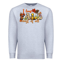 Heather Grey I love Fall most of Fall Premium Sweatshirt - NancyCooperArtShop