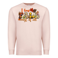 Pale Pink I love Fall most of Fall Premium Sweatshirt - NancyCooperArtShop