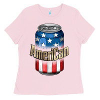 Bubblegum Pink American 4th of July Ladies Tee - CowGirlArtShop