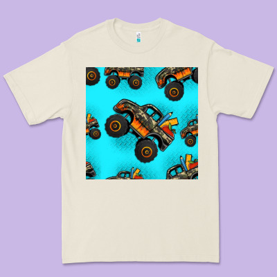 Monster Truck Pre Teen Seamless Pattern Premium Tee Designed By Hra Design Shop