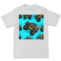 Dove Grey monster truck pre teen seamless pattern Premium Tee - HRA Design Shop