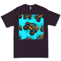 Plum monster truck pre teen seamless pattern Premium Tee - HRA Design Shop