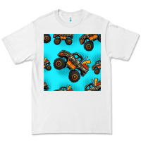 White monster truck pre teen seamless pattern Premium Tee - HRA Design Shop
