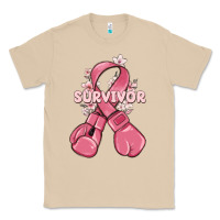 Mushroom survivor breast cancer with boxing gloves Classic Tee - MaliasSmallBusiness