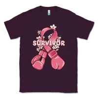 Plum survivor breast cancer with boxing gloves Classic Tee - MaliasSmallBusiness