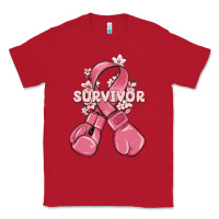 Red survivor breast cancer with boxing gloves Classic Tee - MaliasSmallBusiness