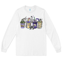 White skeleton coffee cups Long Sleeve Tee - NancyCooperArtShop