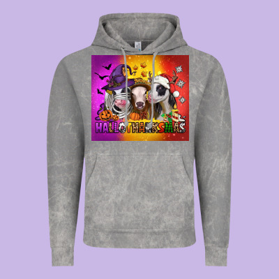Hallothanksmas Heifers Vintage Hoodie Designed By Jasminsmagicworld