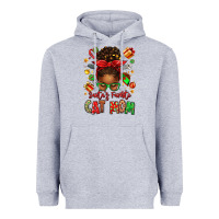 Heather Grey santas favorite cat mom Heavyweight Hoodie - texasbilliewilder