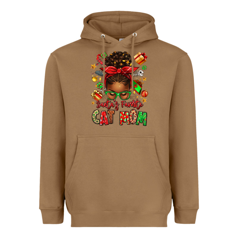 Santas Favorite Cat Mom Heavyweight Hoodie by texasbilliewilder | Teevron