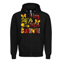 Black hey sister sister swing softball Zipper Hoodie - Artiststas