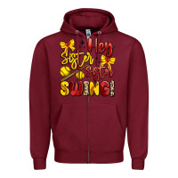 Burgundy hey sister sister swing softball Zipper Hoodie - Artiststas