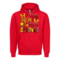 Red hey sister sister swing softball Zipper Hoodie - Artiststas