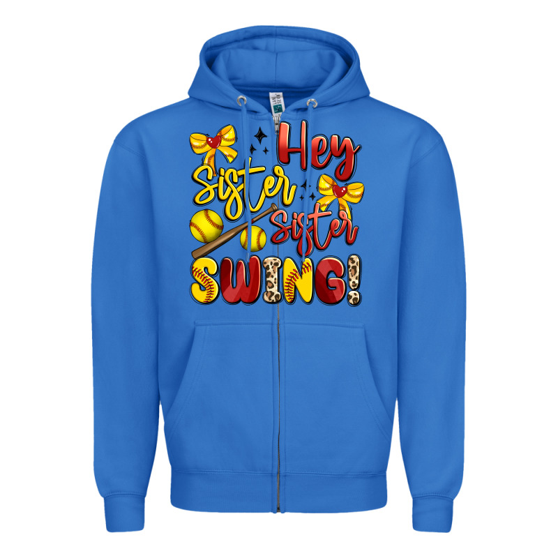 Hey Sister Sister Swing Softball Zipper Hoodie by Artiststas | Teevron
