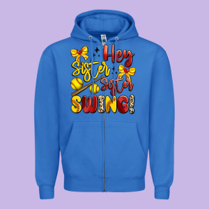 Hey Sister Sister Swing Softball Zipper Hoodie Designed By Artiststas
