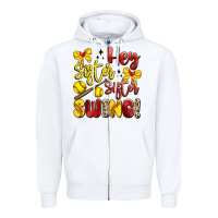White hey sister sister swing softball Zipper Hoodie - Artiststas