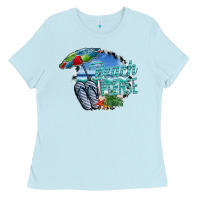 Baby Blue beach please Ladies Tee - SublimationCraftShop