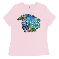 Bubblegum Pink beach please Ladies Tee - SublimationCraftShop