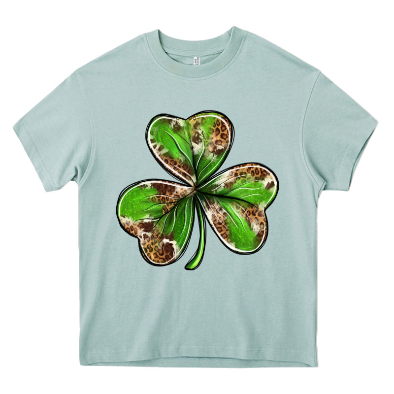 Cowhide Leopard Shamrock 4th Of July Heavy Core Tee by Neo Western | Teevron