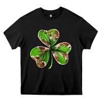 Black Cowhide leopard shamrock 4th of july Heavy Core Tee - Neo Western