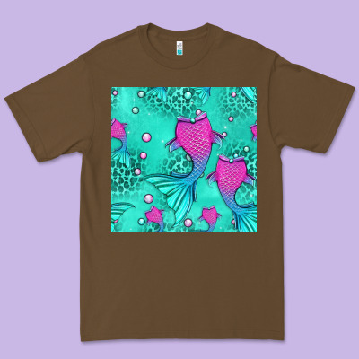 Mermaid Tail Seamless Pattern Premium Tee Designed By Hra Design Shop